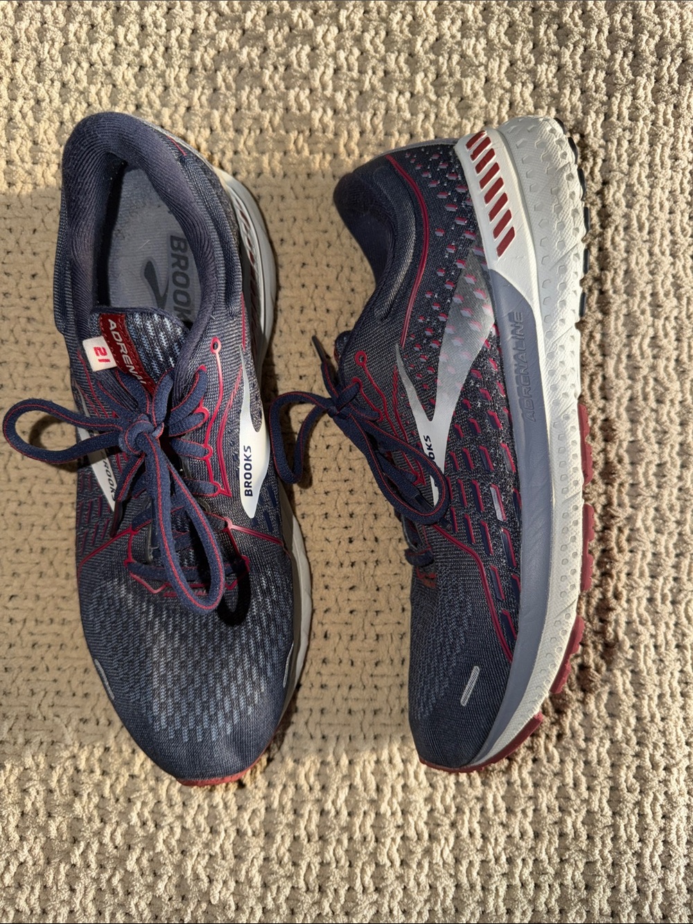 Brooks Men’s Navy and Red Running Sneakers